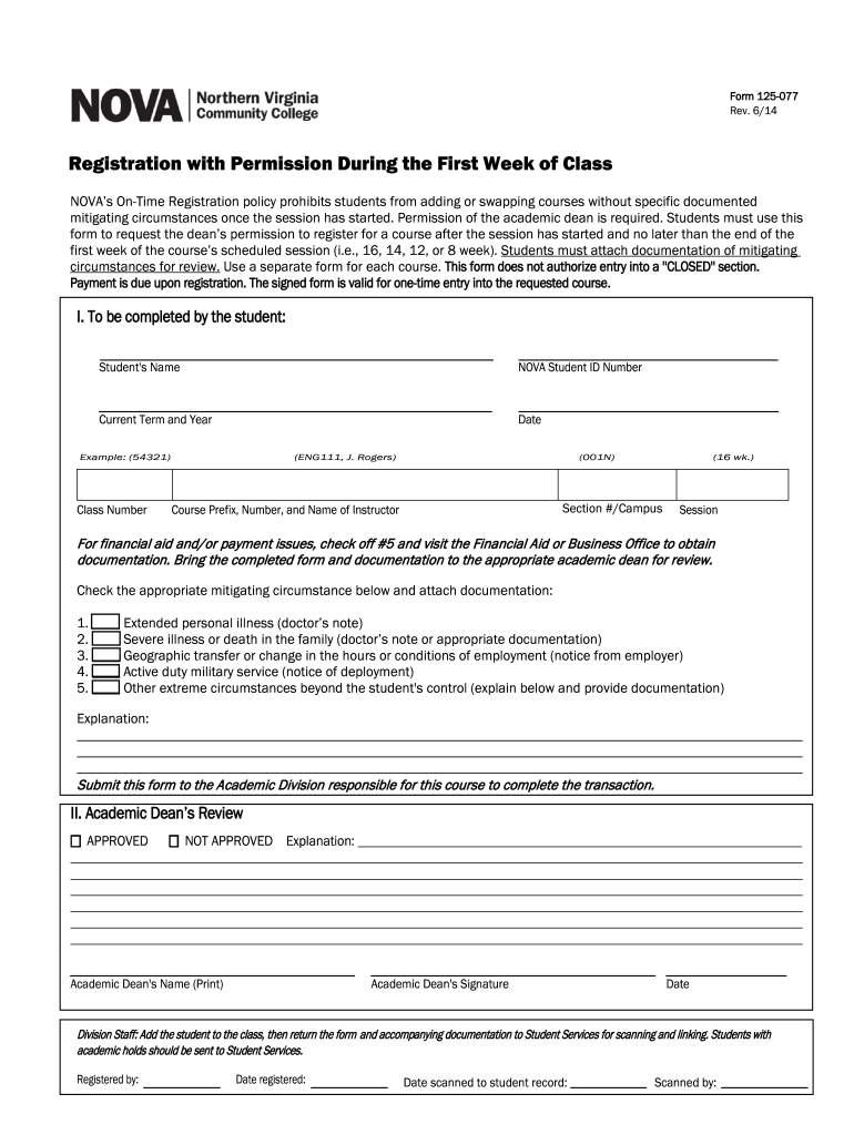 Form 125 077 Nvcc