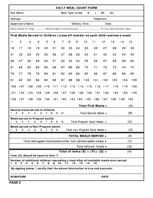 DAILY MEAL COUNT FORM W INSTRUCTIONS Verdana Michigan