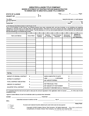 Contractors Sworn Statement Template  Form