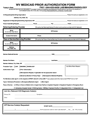 Wv Medicaid Prior Authorization Form for Imaging
