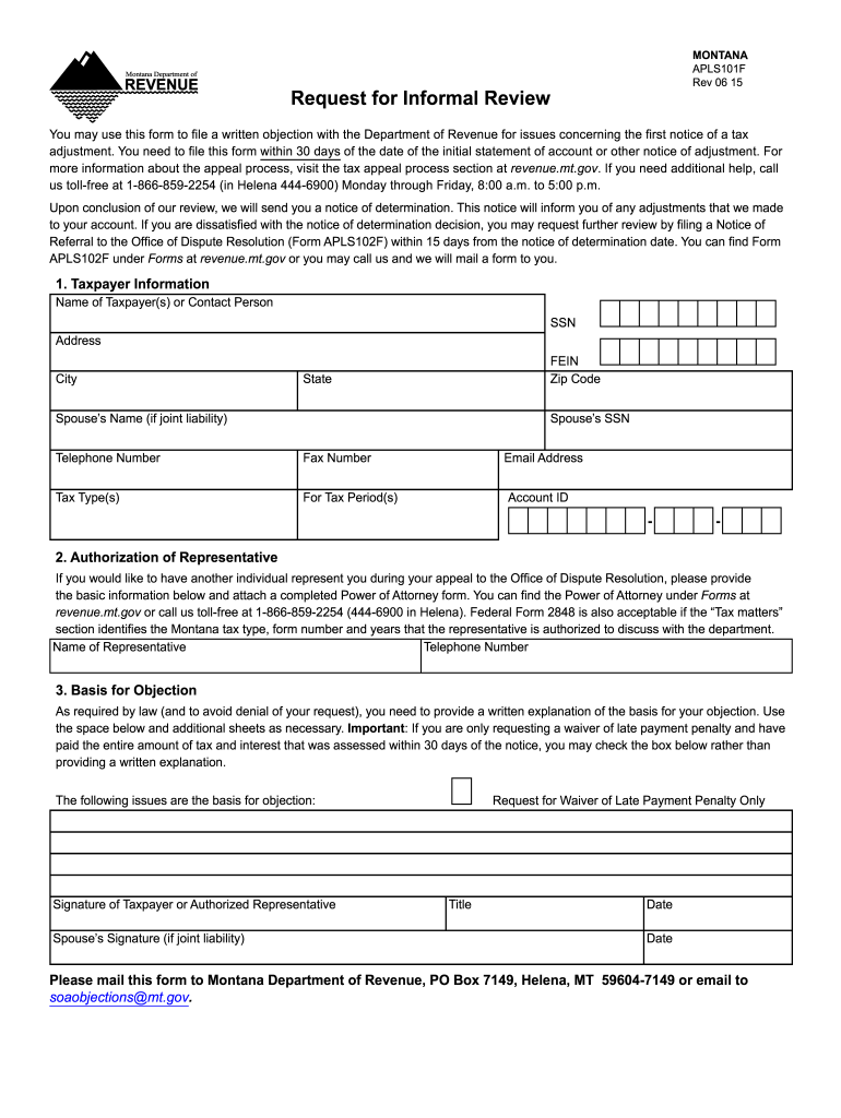 Form Apls101f 2015
