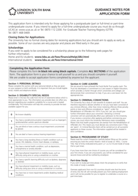 London South Bank University LSBU Application Form