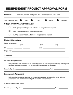 Project Approval Form