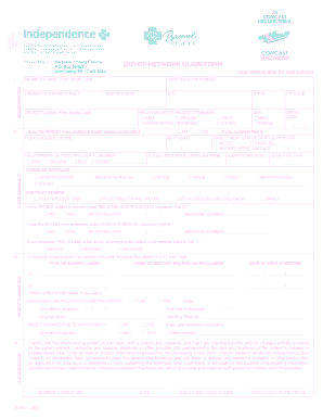 Ibx Out of Network Claim Form