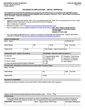 Wisconsin Dhs Telehealth  Form
