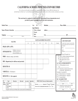 San Marcos Ca School Immunization Form