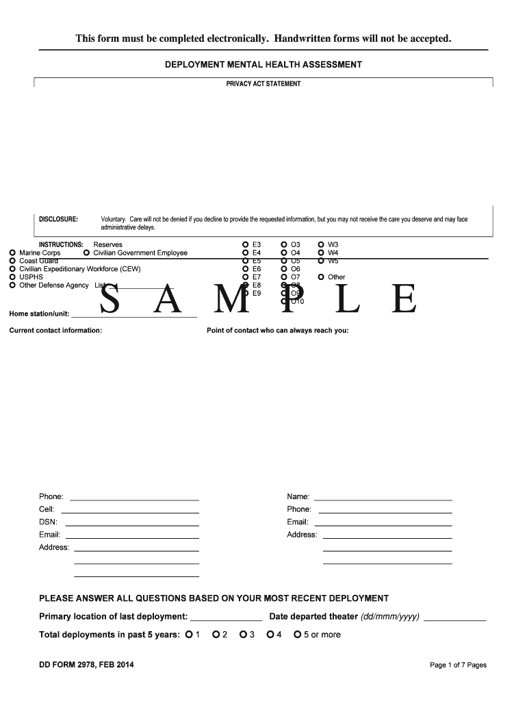 Dd Form 2978