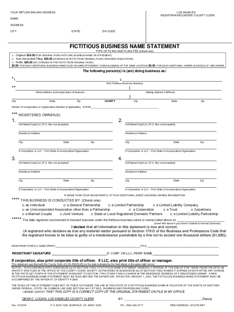 Affidavit of Identity Form Los Angeles County