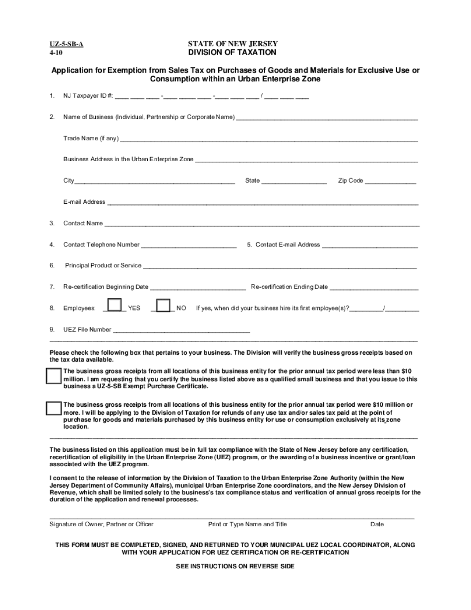 NJsourcedocNDApplication Exemption for Sales Tax PDF  Form