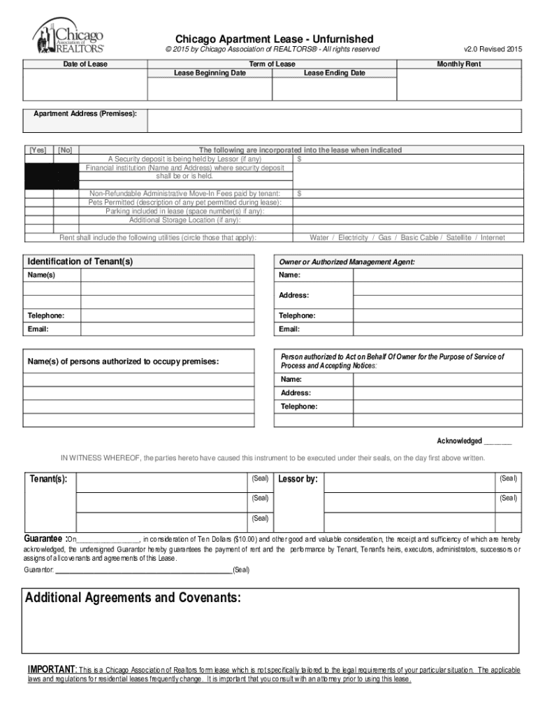 Get and Sign Chicago Association of Realtors Lease  Form