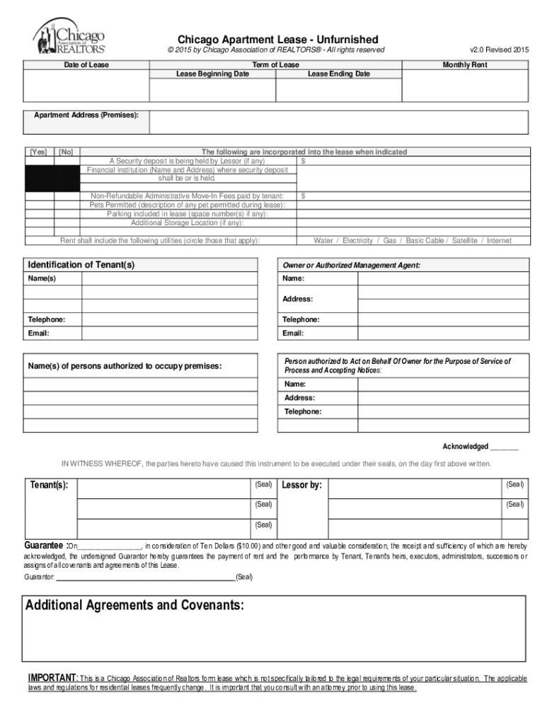 Chicago Association of Realtors Lease  Form