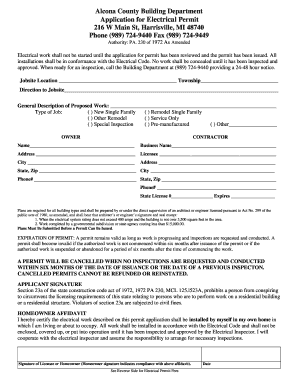 Alcona County Building Department  Form