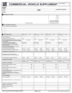 Commercial Vehicle Supplement  Form