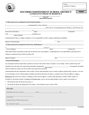  Sisd Proof of Residency Form 2009