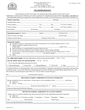 3132 R F1 Transfer Request Kennewick School District Ksd  Form