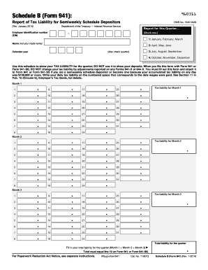 Fillable 941 Schedule B  Form