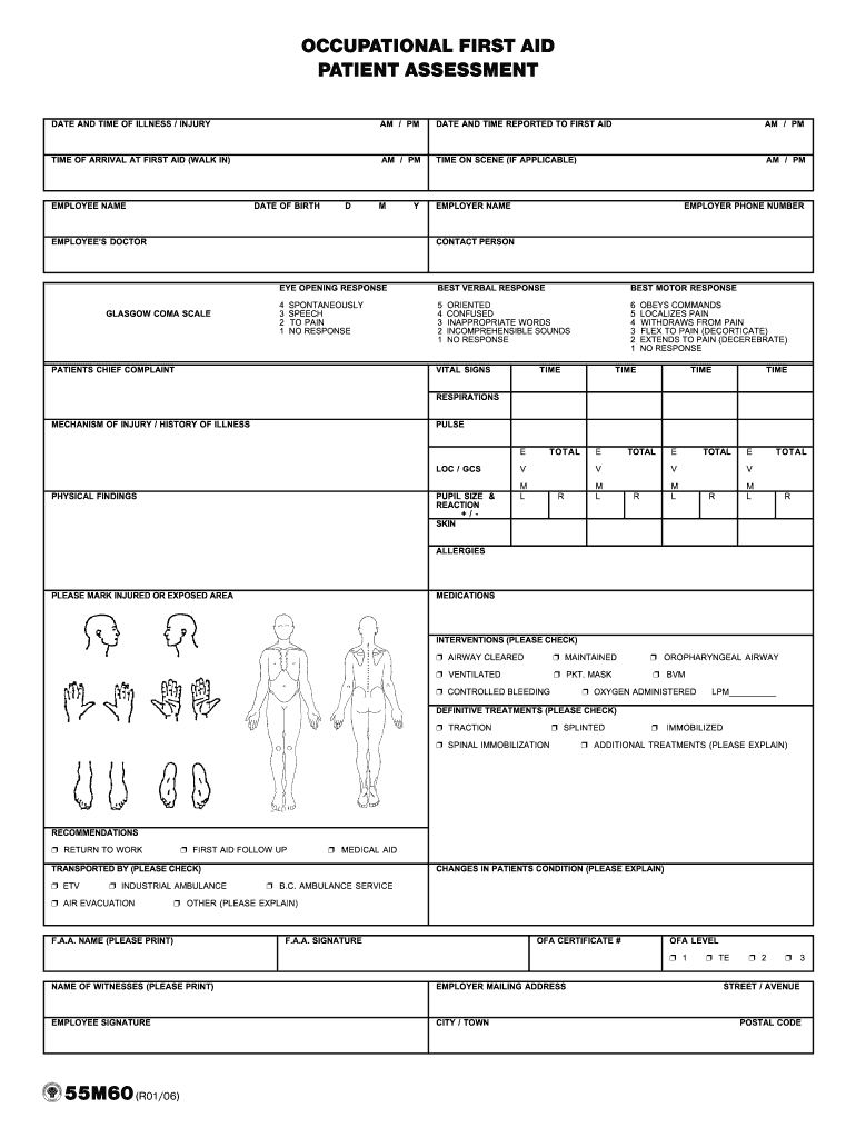 First Aid Patient Assessment Form