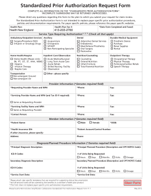 Health New England Prior Authorization Form