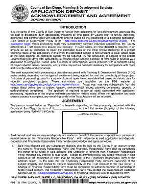  Application Deposit Acknowledgement and Agreement 2017