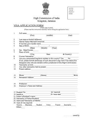 Jamaica Visa Application Form