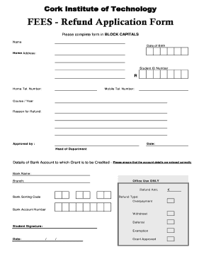 Refund Application  Form