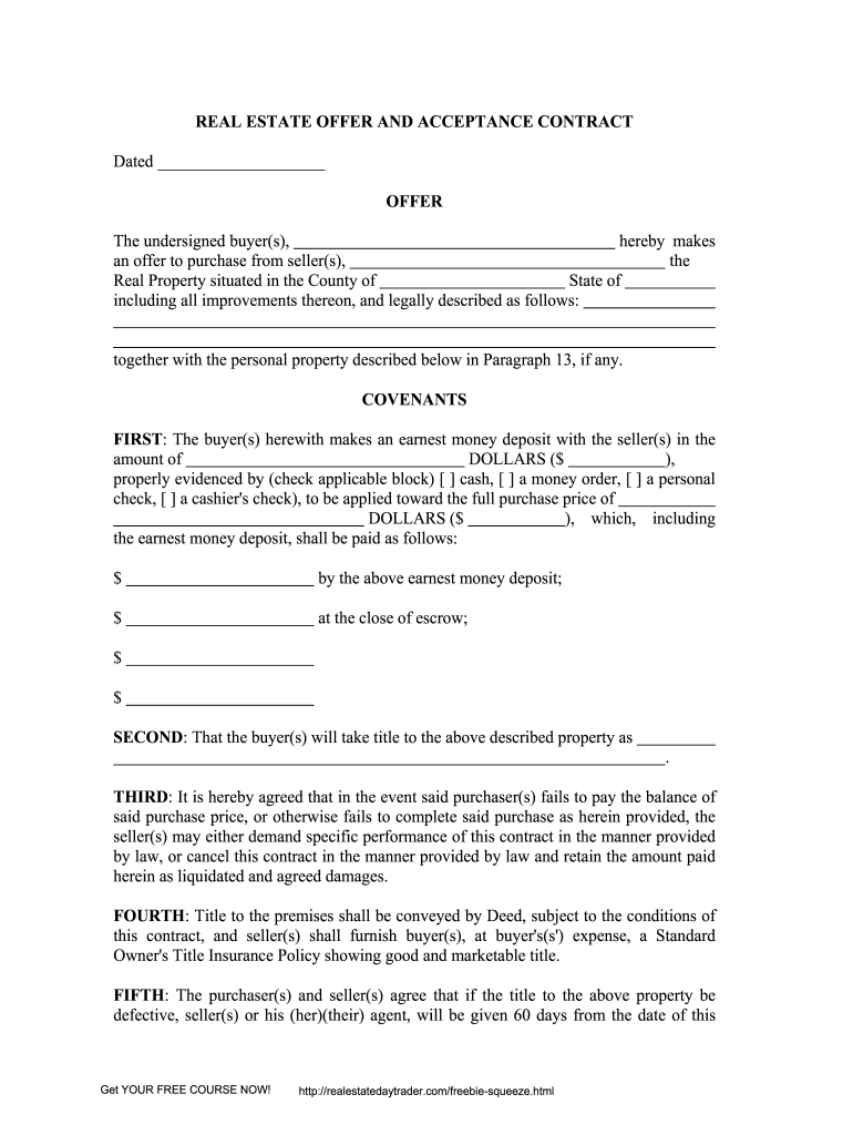 Real Offer Contract Form