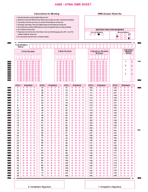 Aims Atma Omr Sheet  Form