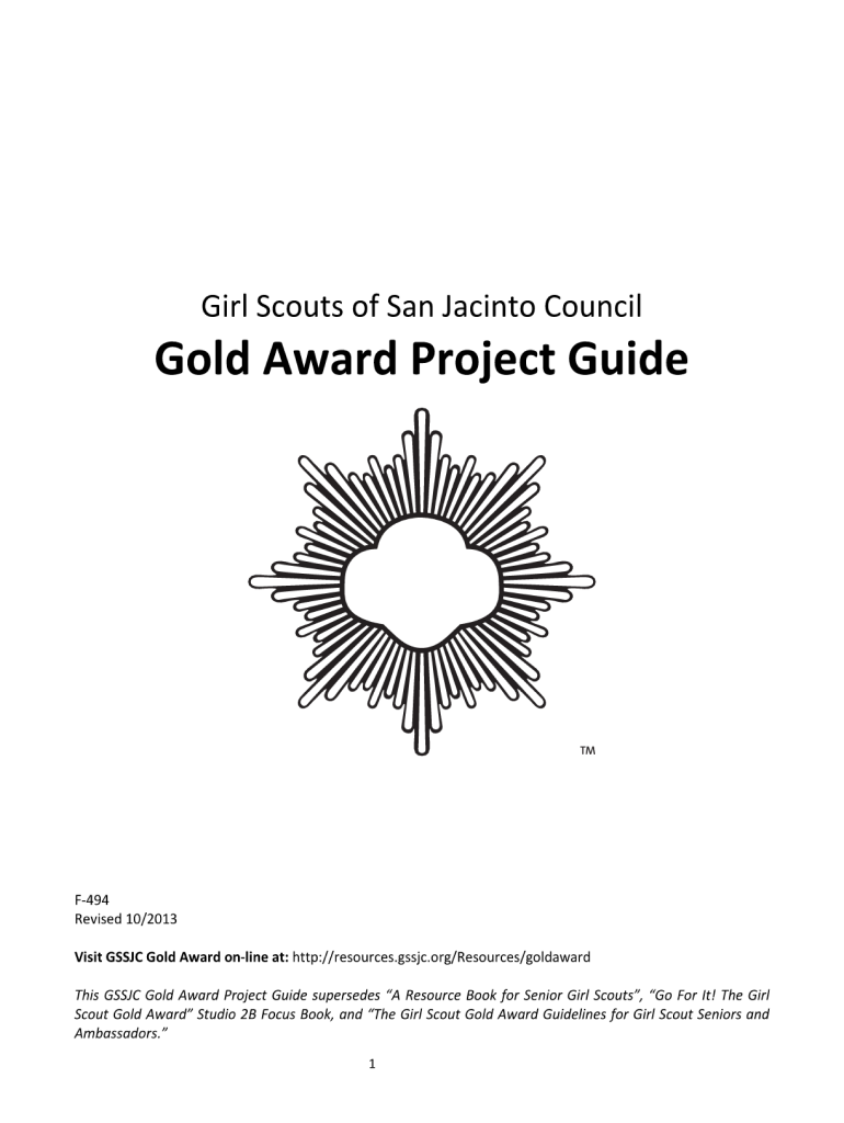  Gold Award Form 2013