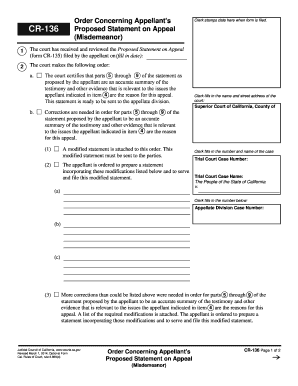 Appellant Statement Sample  Form