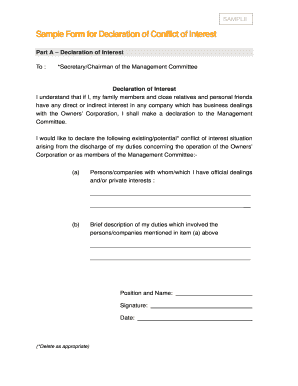 Declaration of Interest Statement Example  Form