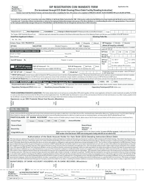 Sip Registration Cum Mandate Form ICICI Prudential Mutual Fund