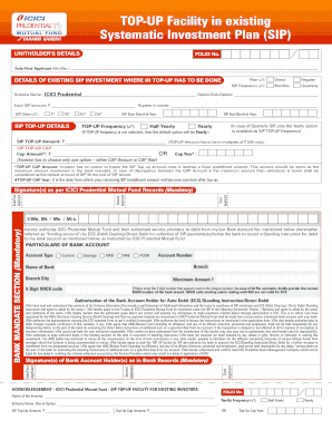 SIP TOP UP Mandate Form 05 Jan 15 ICICI Prudential Mutual Fund