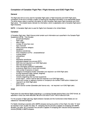 Nav Canada Flight Plan PDF  Form