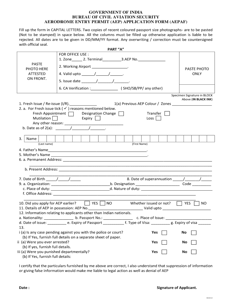 Bcas New Aep Form