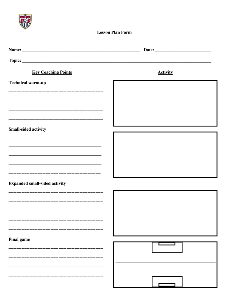 Soccer Practice Plan Template  Form