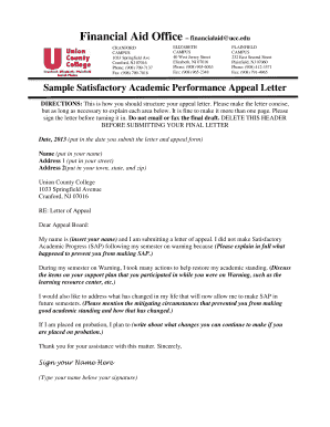 Sample Satisfactory Academic Performance Appeal Letter
