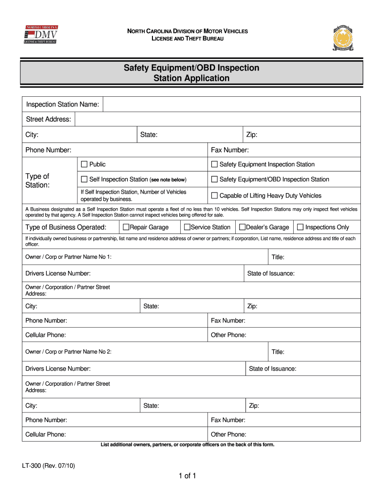  Nc Lt 300 Form 2010