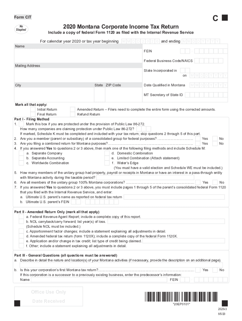  Underpayment of Estimated Tax by Corporation 2020