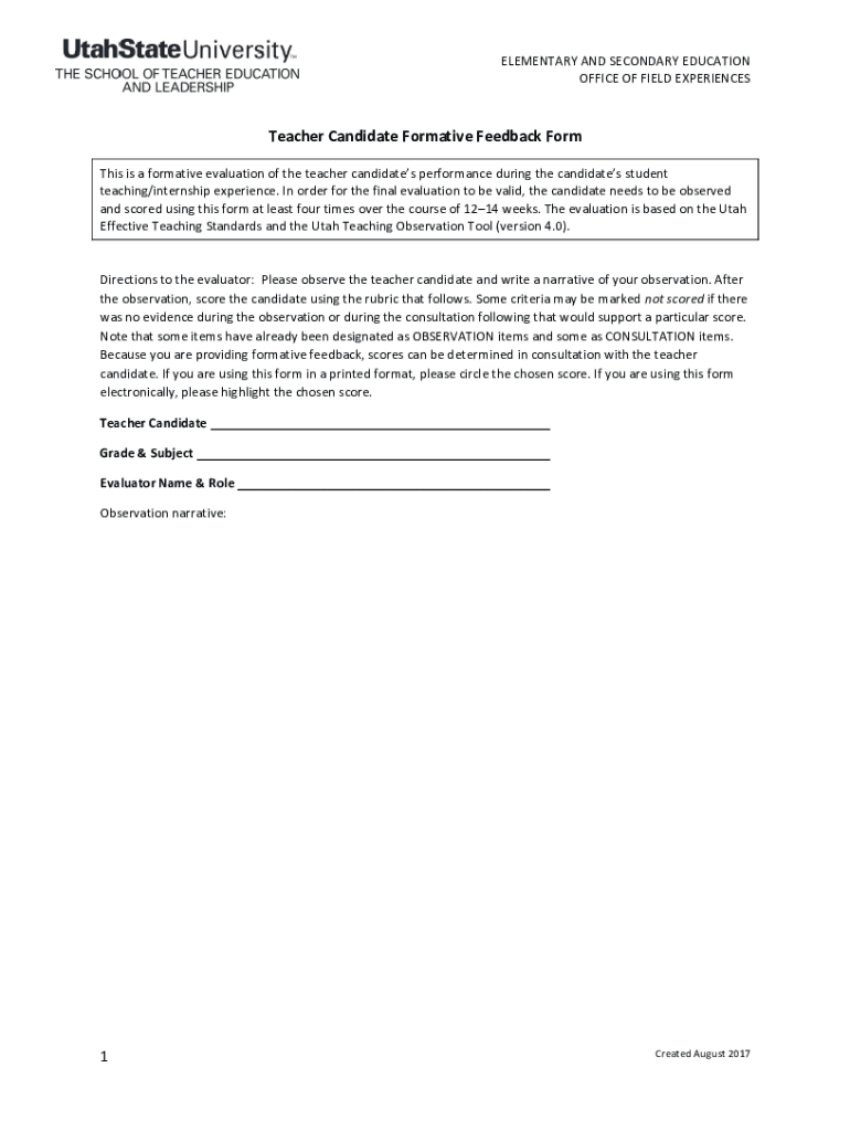 Teachers Assessment  Form