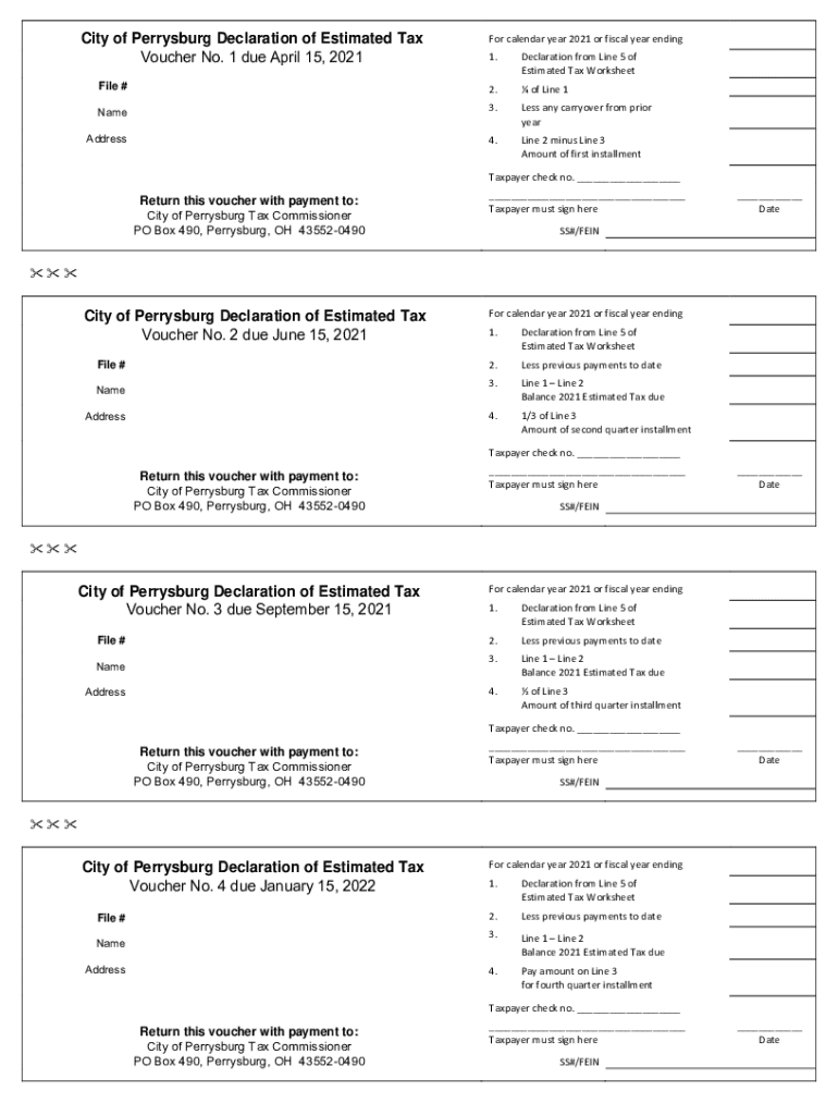  City of Perrysburg Income Tax Form P Tax Year 20 NTL OFOR 2021