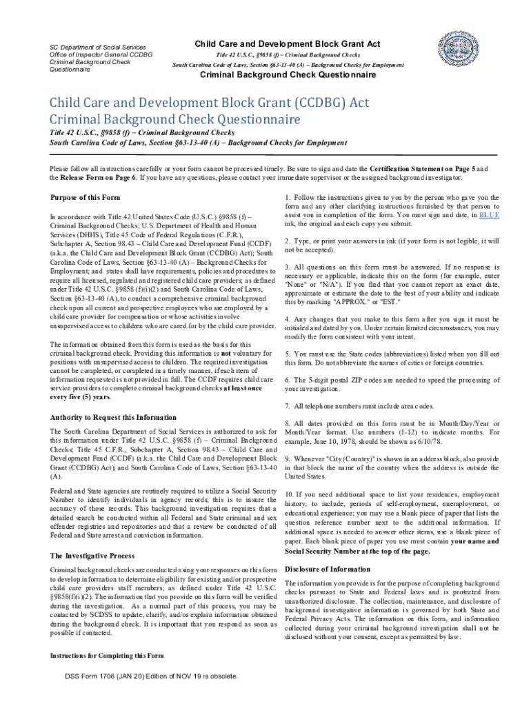 Office of Inspector General CCDBG  Form