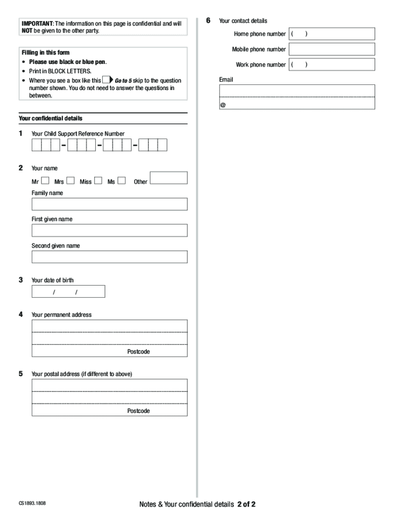 Australia Cs1893 Form