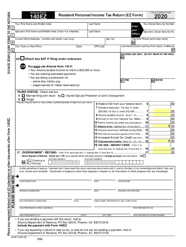  Get the State Tax Forms Arizona pdfFiller on Line PDF Form Filler, Editor, Type on PDF, Fill, Print 2020