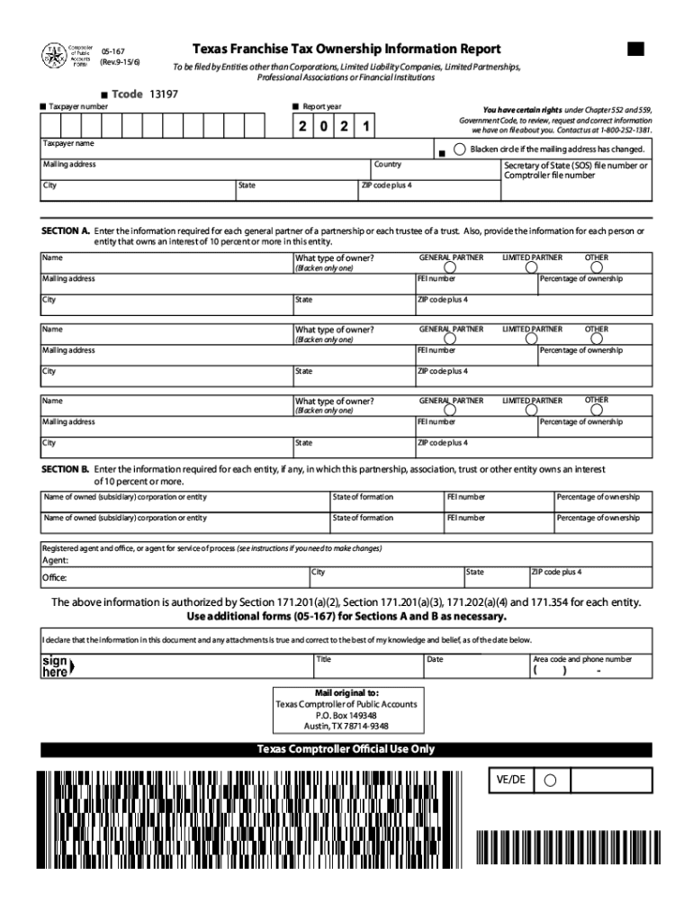 Get and Sign Form TX Comptroller 05 167 Fill Online, Printable 2019