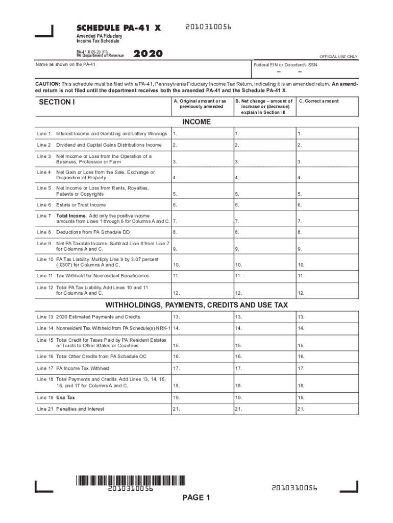 The Amended Pa 20202024 Form Fill Out and Sign Printable PDF