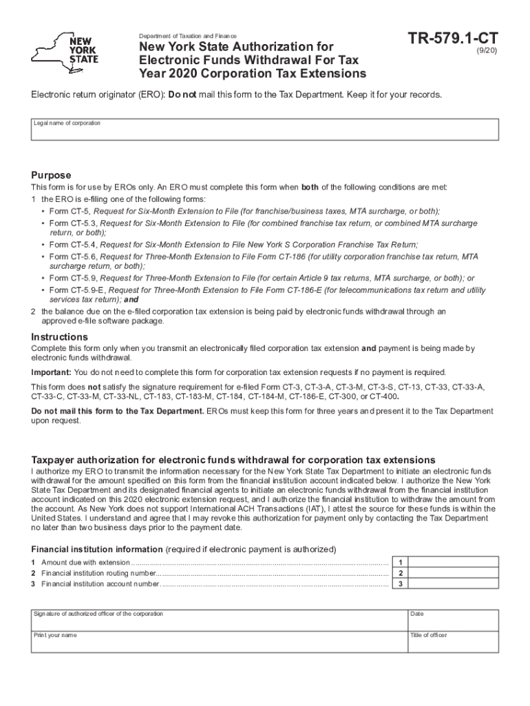  TR 579 1 CT920New York State Authorization Tax Ny Gov 2020