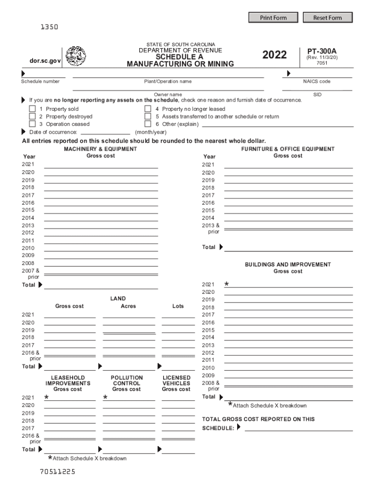  Form SC PT 300A Fill Online, Printable, Fillable 2022