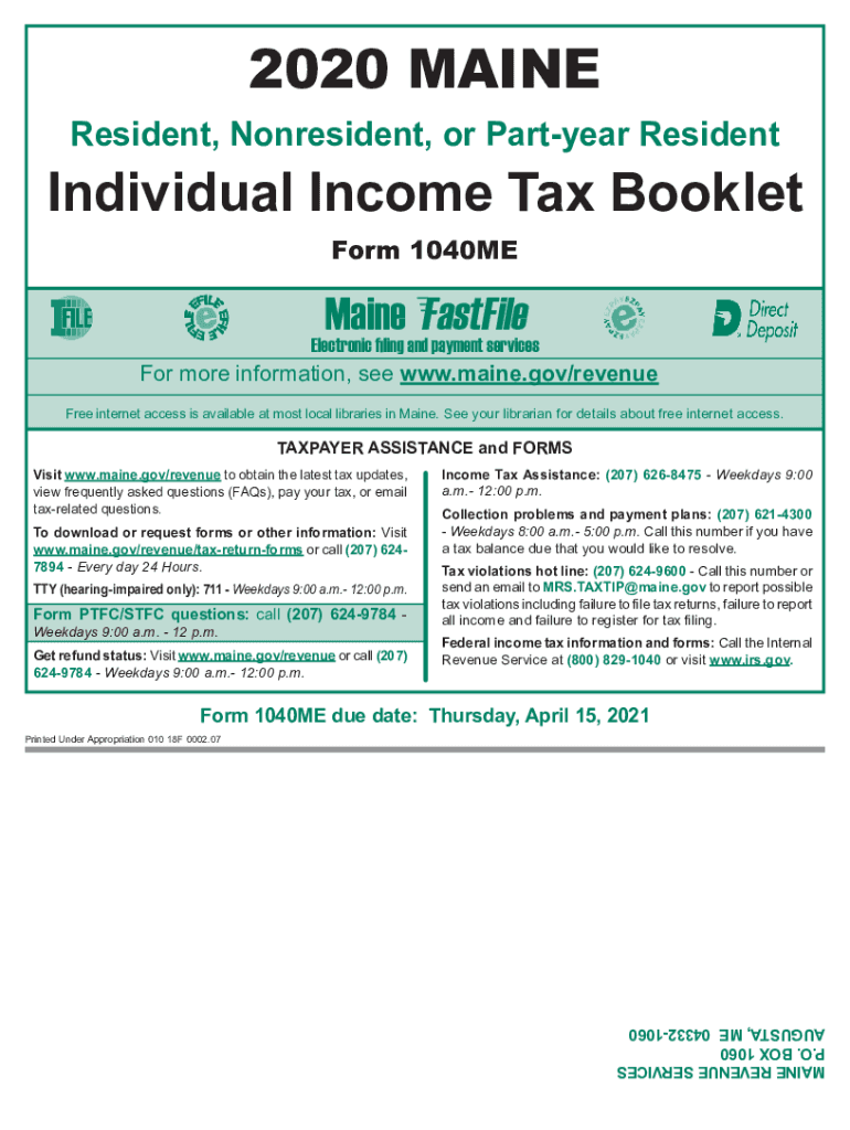  Maine Worksheets a B Residency Information and Income 2020