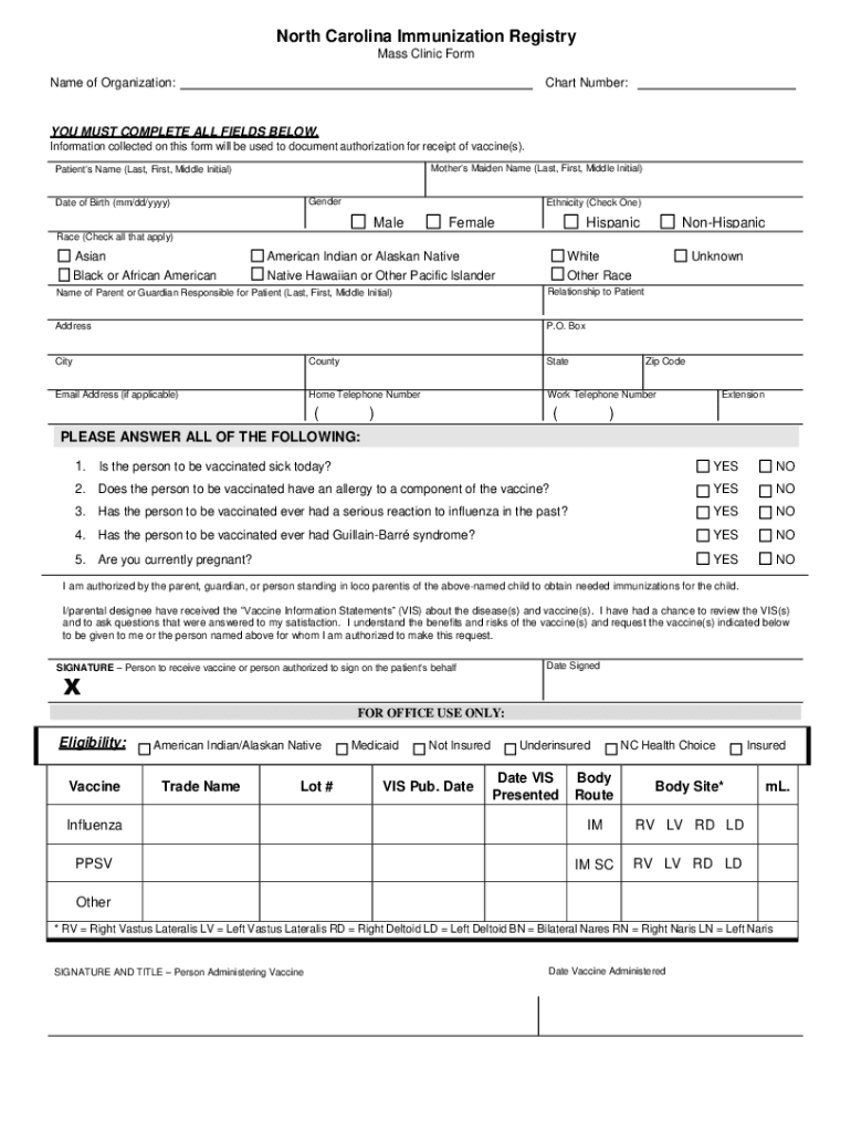 Mass Clinic Form DOC