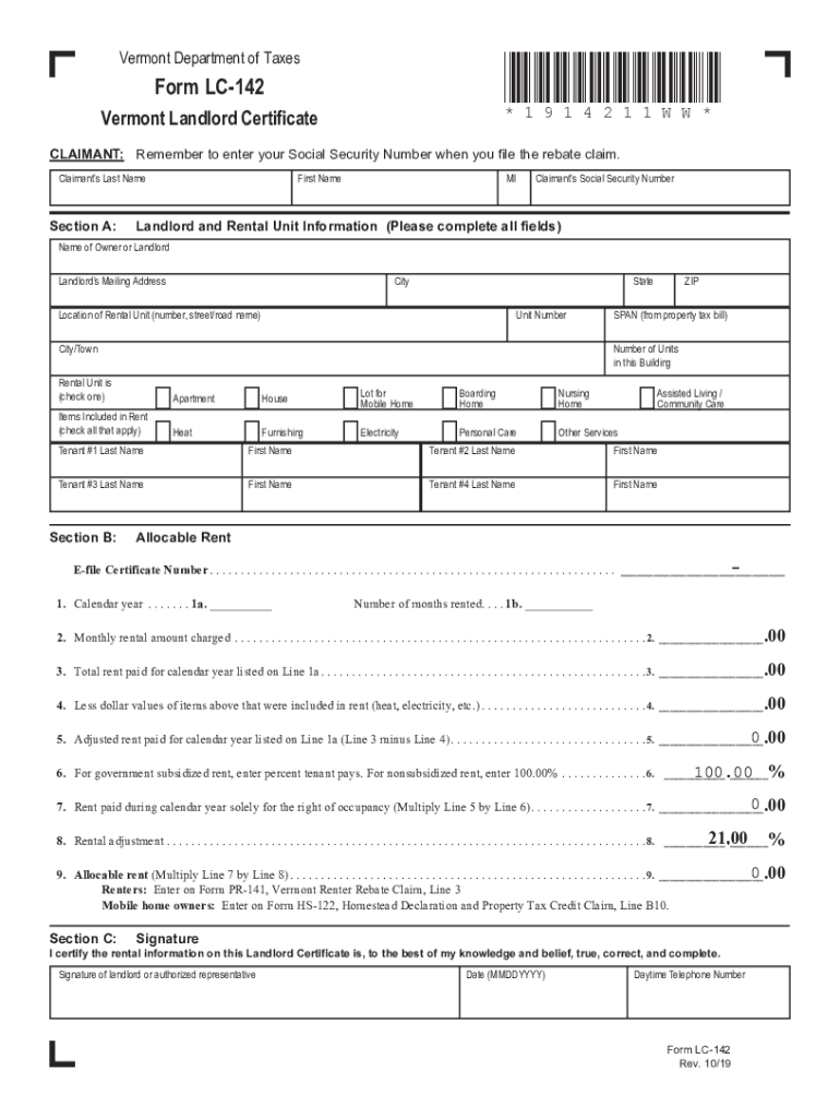  Vermont Resale Certificate Blank Form 2019-2024